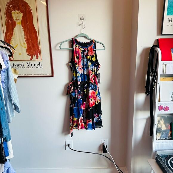 NWT Tahari ASL Petite Floral Chiffon Dress 6P MSRP $118 - Picture 7 of 7